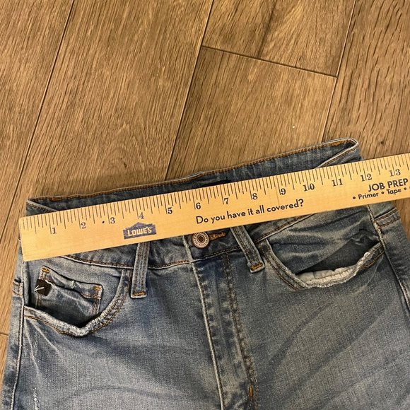 KanCan High Rise Skinny Zipper Ankle Jeans Womens 7/27 Blue Stretch Distressed - Picture 6 of 8